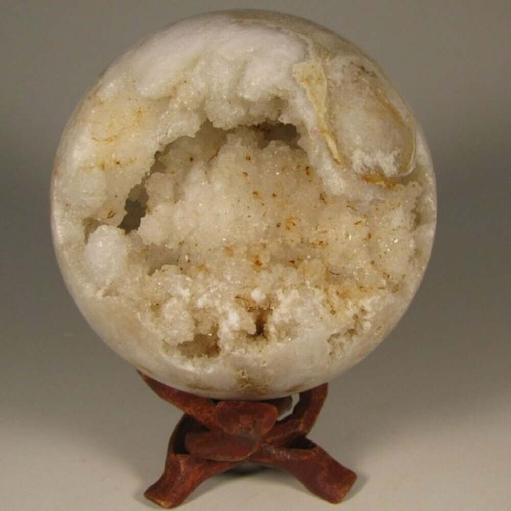 AGATE w/ QUARTZ Crystal Sphere